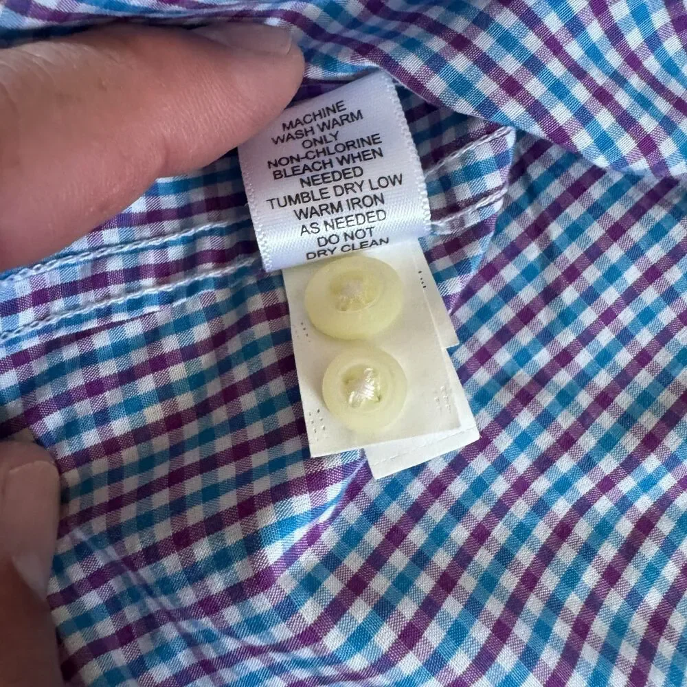 Banana Republic Men’s M Soft Wash Tailored Slim Fit Check Long Sleeve Shirt